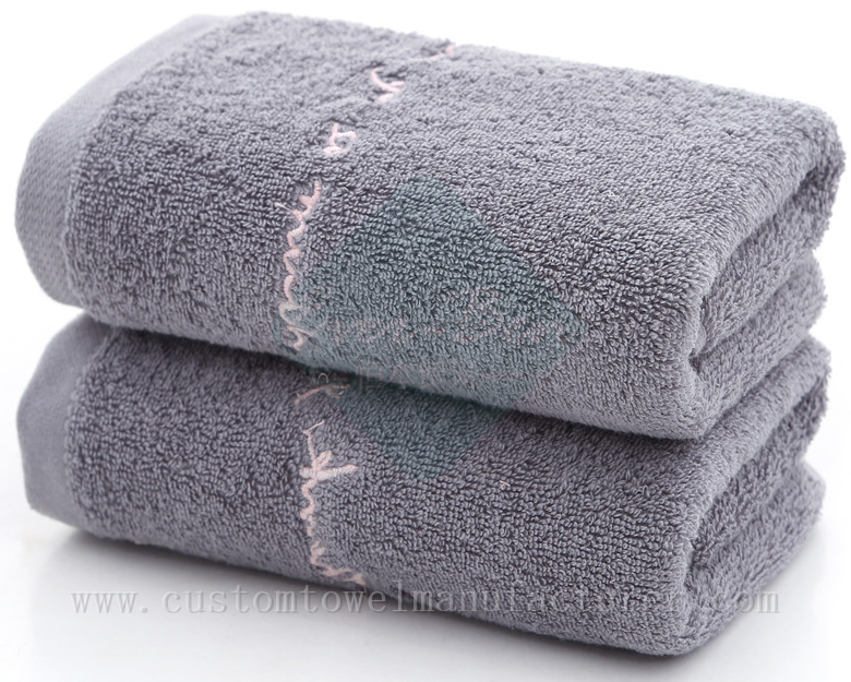China small hand towels Exporter Custom Grey cotton Guest Wash towels Manufacturer for Germany France Italy Netherlands Norway Middle-East USA